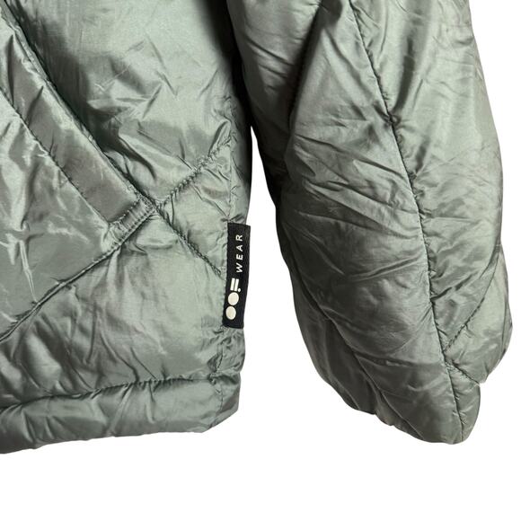 OOF Green Quilted Oversized Nylon High Neck Puffer Jacket Size XS - Picture 8 of 16